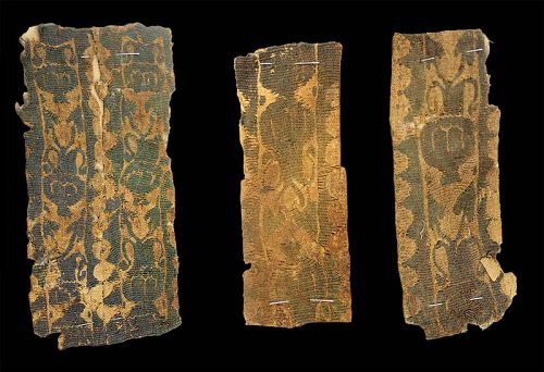 Three matching Roman textile clavus weavings, c. 3rd.-5th. cent. AD