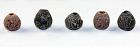 Large group of 30 carved figural (animal) ceramic beads, Manteno