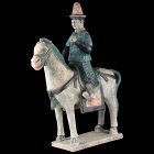 Huge Chinese Tomb pottery horse figure of soldier, with TL test