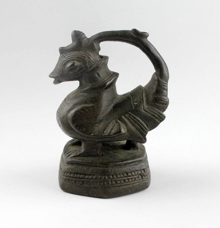 Interesting massive 'Kissing bird' bronze opium weight - Shan