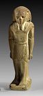 Rare faiance amulet figure of walking Pharao, Egypt, 1st. mill. BC