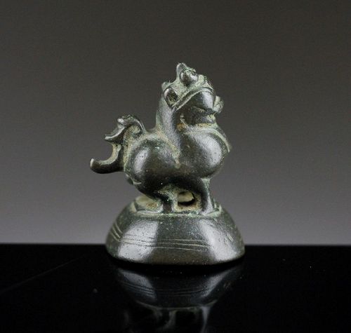 Nice Toe / Chinte beast bronze Opium weight, Burma, c 1750-1776