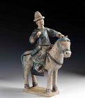 Ming Dynasty tomb pottery officer Horseman w TL test!
