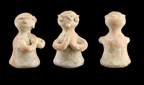 Lovely Indus Valley (Bajaur) terracotta female Idol, 3rd. mill. BC