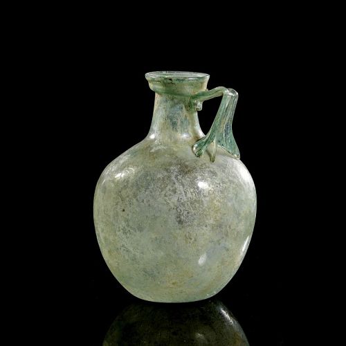 Superb larger bulbous glass Jug, Roman 1st.-3rd. century AD