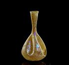 Large and scarce Roman folded Piriform glass bottle, 1st.-3rd. cent.