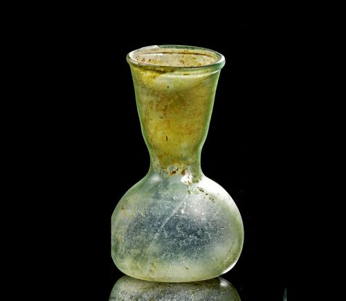 Beautiful Roman glass flask w irridescence, 1st.-3rd. cent