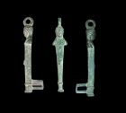 Fine Roman Bronze Herm key Hasp, c. 3rd - 4th Century AD