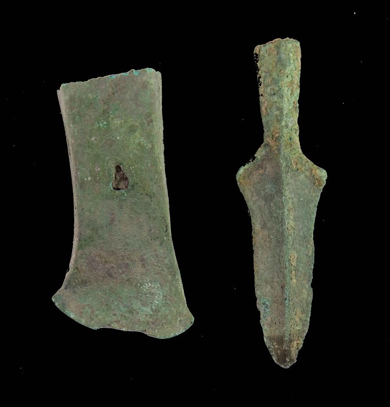 Bronze spear and axe, Dong Son Culture, 3th.-1st. cent. BC.