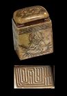 Finely carved Chinese soapstone stamp seal, 19th.-20th. cent.