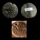 Large scarce round Gable blackstone stamp seal, 4th. millenium BC