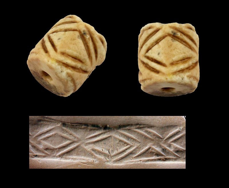 Early Mesopotamian Marble Cylinder seal, Jemdet Nasr, 3300-2900 BC