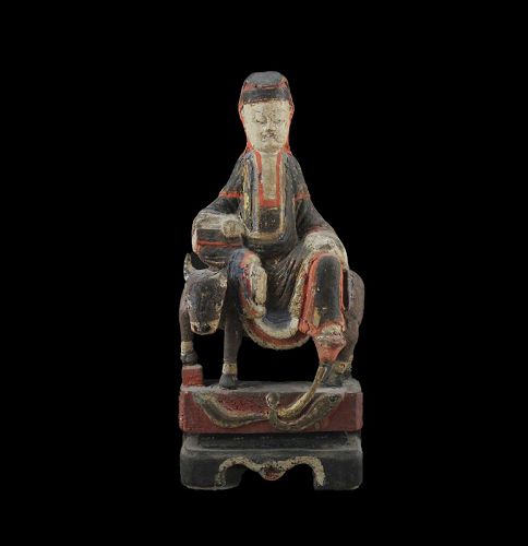 Fine Wooden Guanyin seated on a Donkey, China, Ming Dynasty