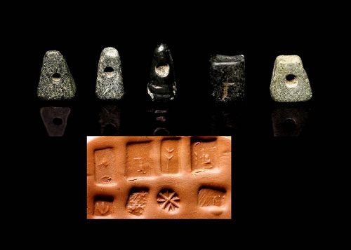 Lot of 5 stone stamp seals, Neo-Hittite & Neo-Assyrian, 1st. mill. BC