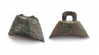 Pair of rare Chinese bronze bells, Warring States, 475-221 BC