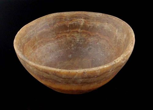 Large Egyptian banded alabaster bowl, Pre-dynastic, 3000-2650 BC.