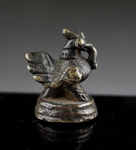 Rare Old Mon Duck bronze opium weight, Burma c. 1500 AD