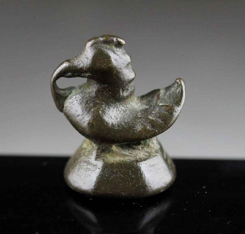 Rare early Shan Hamsa Duck 5 Tical bronze opium weight, 16th. cent