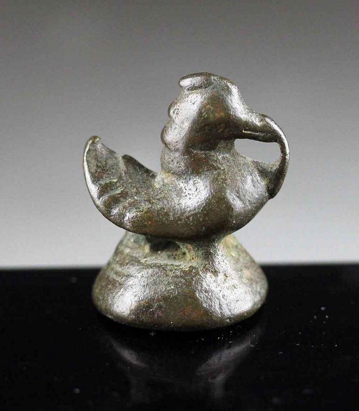 Rare early Shan Hamsa Duck 5 Tical bronze opium weight, 16th. cent