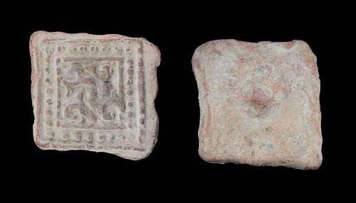 Gandhara pottery stamp seal, Northern India, c. 0-500 AD: