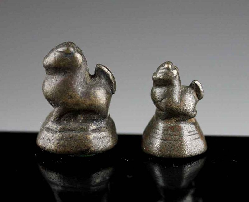 Nice lot of 1 + 2 tical bronze Opium weights  Burma, c.16th. cent.