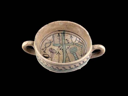 Rare Coptic pottery 'Kylix' type cup, 1st. cent. BC- 4th Cent. AD