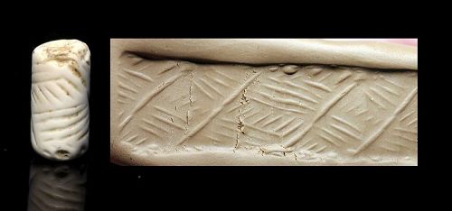 Early Mesopotamian Marble Cylinder seal, Jemdet Nasr, 3300-2900 BC