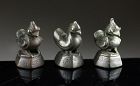 Lot of better bronze 5 Tical Shan Duck Opium weights (3), 1800-1850