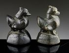 Pair of massive 20 Tical Hamsa birds, Shan Empire, c. 1800!