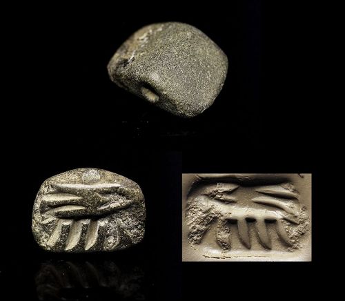 Nice Serpentine stone gable stamp seal, Anatolia, 4th. mill. BC