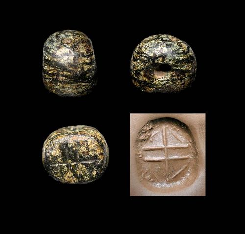 Enigmatic stone stamp seal, Mesopotamia, 500 BC-500 AD!