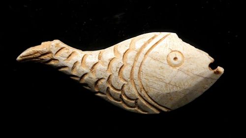 Nice carving of a Fish as amulet, Egyptian, 1st. mill. BC