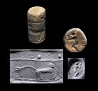Rare large Cylinder & stamp seal, South-East Anatolia, 4th. mill. BC