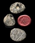 Large Western Mesopotamian stamp seal, Halaf, 6th. mill.BC