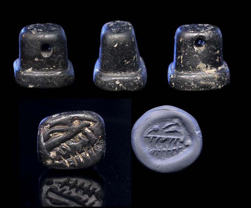Impressive early stamp seal, West Mesopotamian, 4th.-3th. mill. BC
