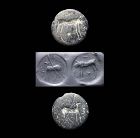 XL Bifacial disc shaped stamp seal, Mesopotamian, 4th. mill. BC