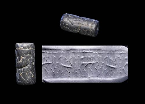 Pre-Dynastic stone cylinder seal, West-Mesopotamian, 4th. mill. BC