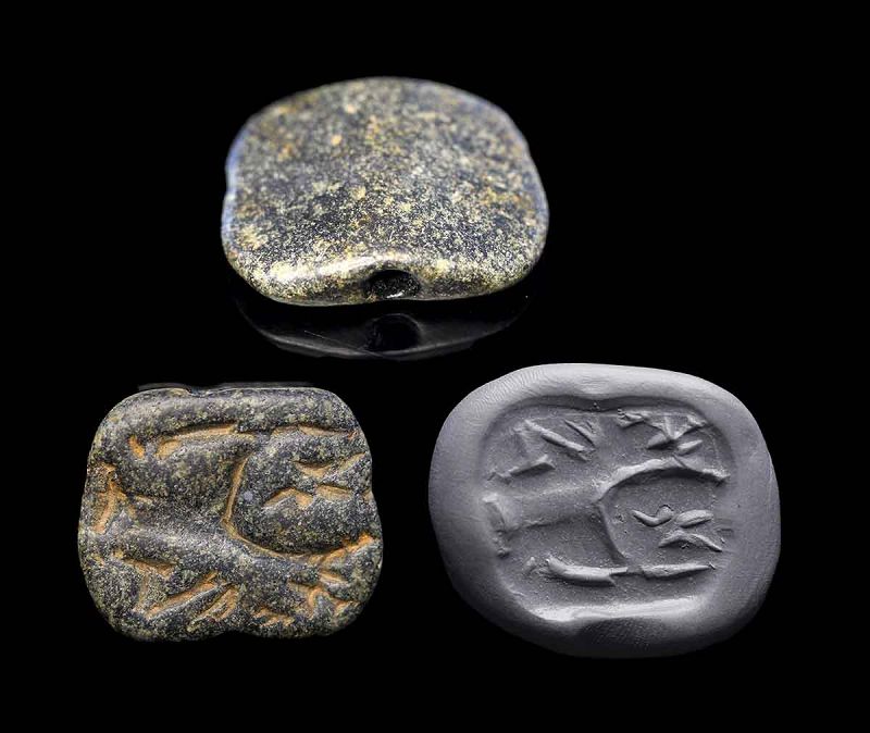 Large attractive gable stamp seal, Western Mesopotamian, 4th. mill. BC