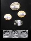 Interesting lot of 4 Mesopotamian scaraboid stamp seals, 2nd. mill. BC