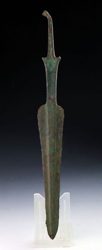 Choice & large tanged Bronze Lance, mid 2nd. mill. B.C.