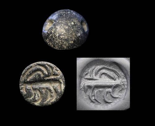 Round stone stamp seal, Anatolian, Uruk period, 4th. mill. BC