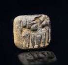Interesting Figural stone stamp seal, Mesopotamian, 1st. mill. BC