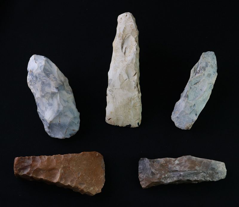 Nice lot of five Danish Neolithic / Mesolithic axes, 6000-2000 BC