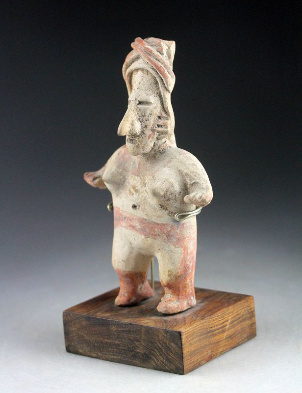 Lovely Jalisco standing female pottery fertility figure 200 BC-400 AD