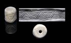 Thick marple cylinder seal, Mesopotamian, Jemdet Nasr, 3200-2900 BC