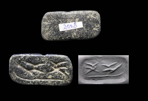 Large 4th. mill. BC gabel stamp seal, Anatolian, late stoneage