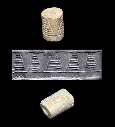 Rare bone cylinder seal Mesopotamia, 3rd. mill. BC
