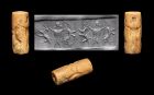 Attractive Achaemenid orange stone cylinder seal, 7th.-5th. cent. BC