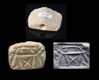 Large Western Mesopotamian gable stamp seal with animals, 4th. mill.BC