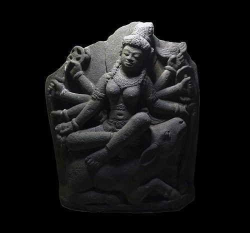 Massive volcanic stone figure of Durga, East Java, c. 11th. cent. AD